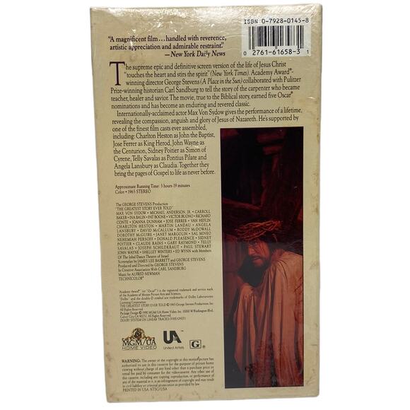 The Greatest Story Ever Told VHS Set Factory Sealed - Picture 2 of 5